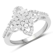 Bids.com 0.55 Carat Genuine White Diamond .925 Sterling Silver Ring Rings