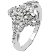 Bids.com 0.63 Carat Genuine White Diamond & Yellow Diamond .925 Sterling Silver Ring Rings