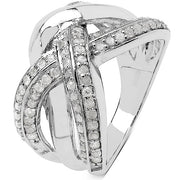 Bids.com 0.55 Carat Genuine White Diamond .925 Sterling Silver Ring Rings