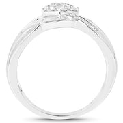 Bids.com 0.62 Carat Genuine White Diamond .925 Sterling Silver Ring Rings