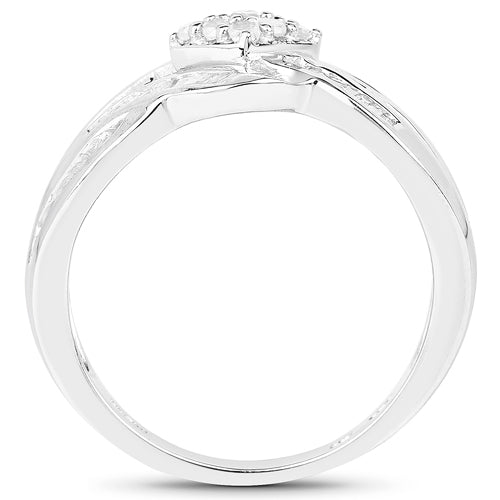 Bids.com 0.62 Carat Genuine White Diamond .925 Sterling Silver Ring Rings