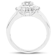 Bids.com 0.75 Carat Genuine White Diamond .925 Sterling Silver Ring Rings