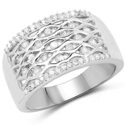 Bids.com 0.41 Carat Genuine White Diamond .925 Sterling Silver Ring Rings