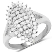 Bids.com 0.62 Carat Genuine White Diamond .925 Sterling Silver Ring Rings