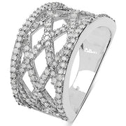 Bids.com 0.92 Carat Genuine White Diamond .925 Sterling Silver Ring Rings