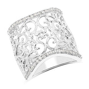 Bids.com 0.25 Carat Genuine White Diamond .925 Sterling Silver Ring Rings