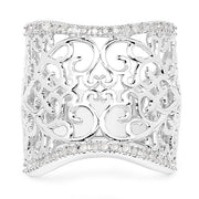 Bids.com 0.25 Carat Genuine White Diamond .925 Sterling Silver Ring Rings