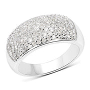Bids.com 0.96 Carat Genuine White Diamond .925 Sterling Silver Ring Rings