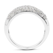 Bids.com 0.96 Carat Genuine White Diamond .925 Sterling Silver Ring Rings