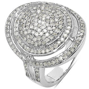 Bids.com 1.13 Carat Genuine White Diamond .925 Sterling Silver Ring Rings
