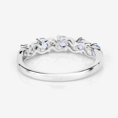 Bids.com 0.54 Carat Genuine Aquamarine and White Topaz .925 Sterling Silver Ring Rings