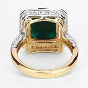 Bids.com 5.18 Carat Dyed Emerald and White Topaz .925 Sterling Silver Ring Rings