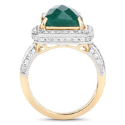 Bids.com 5.18 Carat Dyed Emerald and White Topaz .925 Sterling Silver Ring Rings
