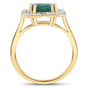 Bids.com 2.55 Carat Dyed Emerald and White Topaz .925 Sterling Silver Ring Rings
