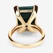 Bids.com 7.64 Carat Dyed Emerald and White Diamond .925 Sterling Silver Ring Rings