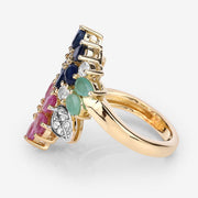 Bids.com 3.65 Carat Genuine Multi Stones .925 Sterling Silver Ring Rings