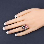 Bids.com 3.65 Carat Genuine Multi Stones .925 Sterling Silver Ring Rings