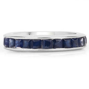 Bids.com 3.12 Carat Genuine Blue Sapphire .925 Sterling Silver Ring Rings