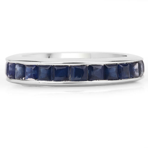Bids.com 3.12 Carat Genuine Blue Sapphire .925 Sterling Silver Ring Rings