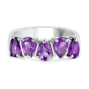 Bids.com 1.85 Carat Genuine Amethyst .925 Sterling Silver Ring Rings