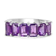 Bids.com 3.30 Carat Genuine Amethyst .925 Sterling Silver Ring Rings