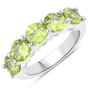 Bids.com 3.25 Carat Genuine Peridot .925 Sterling Silver Ring Rings
