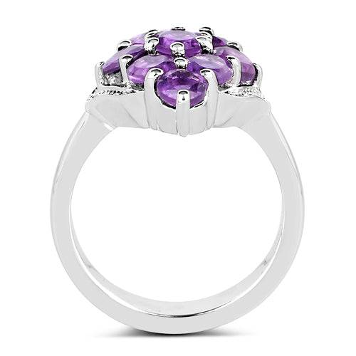 Bids.com 2.16 Carat Genuine Amethyst .925 Sterling Silver Ring Rings