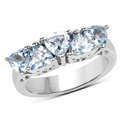 Bids.com 2.50 Carat Genuine Blue Topaz .925 Sterling Silver Ring Rings
