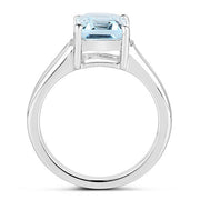 Bids.com 2.64 Carat Genuine Blue Topaz and White Topaz .925 Sterling Silver Ring Rings