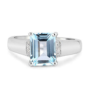 Bids.com 2.64 Carat Genuine Blue Topaz and White Topaz .925 Sterling Silver Ring Rings