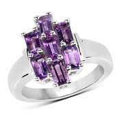 Bids.com 2.80 Carat Genuine Amethyst .925 Sterling Silver Ring Rings
