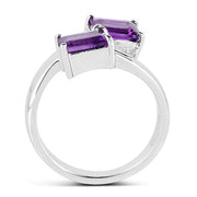 Bids.com 1.90 Carat Genuine Amethyst .925 Sterling Silver Ring Rings