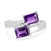 Bids.com 1.90 Carat Genuine Amethyst .925 Sterling Silver Ring Rings