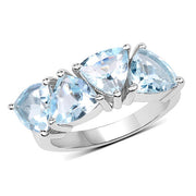Bids.com 5.00 Carat Genuine  Blue Topaz .925 Sterling Silver Ring Rings