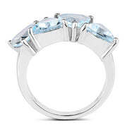 Bids.com 5.00 Carat Genuine  Blue Topaz .925 Sterling Silver Ring Rings