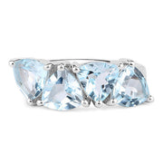 Bids.com 5.00 Carat Genuine  Blue Topaz .925 Sterling Silver Ring Rings
