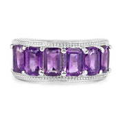 Bids.com 3.30 Carat Genuine Amethyst .925 Sterling Silver Ring Rings