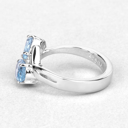 Bids.com 2.55 Carat Genuine Blue Topaz .925 Sterling Silver Ring Rings
