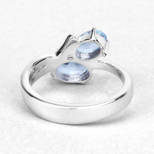Bids.com 2.55 Carat Genuine Blue Topaz .925 Sterling Silver Ring Rings