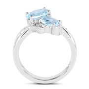 Bids.com 2.55 Carat Genuine Blue Topaz .925 Sterling Silver Ring Rings