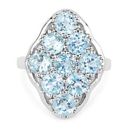 Bids.com 5.40 Carat Genuine Blue Topaz .925 Sterling Silver Ring Rings