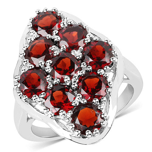 Bids.com 5.22 Carat Genuine  Garnet .925 Sterling Silver Ring Rings
