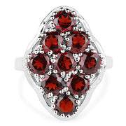 Bids.com 5.22 Carat Genuine  Garnet .925 Sterling Silver Ring Rings