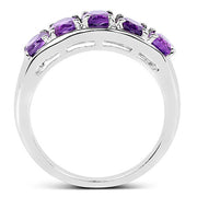 Bids.com 1.70 Carat Genuine  Amethyst .925 Sterling Silver Ring Rings