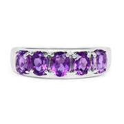 Bids.com 1.70 Carat Genuine  Amethyst .925 Sterling Silver Ring Rings