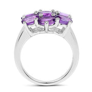 Bids.com 3.01 Carat Genuine  Amethyst .925 Sterling Silver Ring Rings