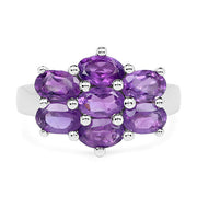 Bids.com 3.01 Carat Genuine  Amethyst .925 Sterling Silver Ring Rings