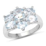 Bids.com 3.57 Carat Genuine  Blue Topaz .925 Sterling Silver Ring Rings