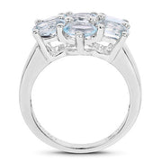 Bids.com 3.57 Carat Genuine  Blue Topaz .925 Sterling Silver Ring Rings