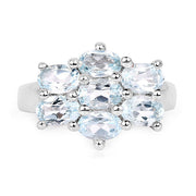 Bids.com 3.57 Carat Genuine  Blue Topaz .925 Sterling Silver Ring Rings
